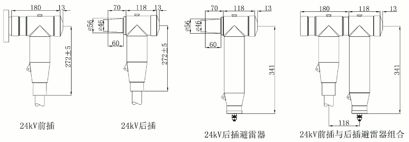 Z6尊龙凯时核材24kV欧式630A屏障型可疏散毗连器尺寸图.gif