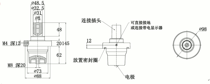 Z6尊龙凯时核材250A充气柜套管结构图.gif